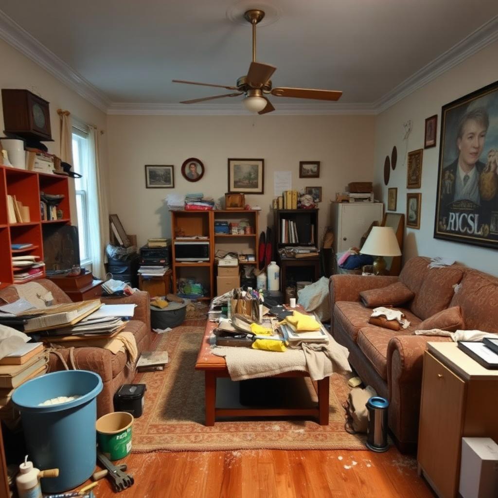 Living Room Cleaning before